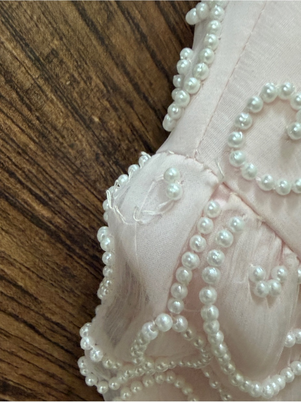 Vintage Laurence Kazar Pink Pearl Beaded Jacket - Picture 4 of 5